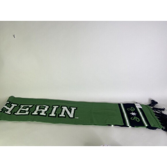 Harry Potter Slytherin Logo Knit Cuff Pom Beanie Hat Cap and Scarf Set 2 Piece - Picture 6 of 8